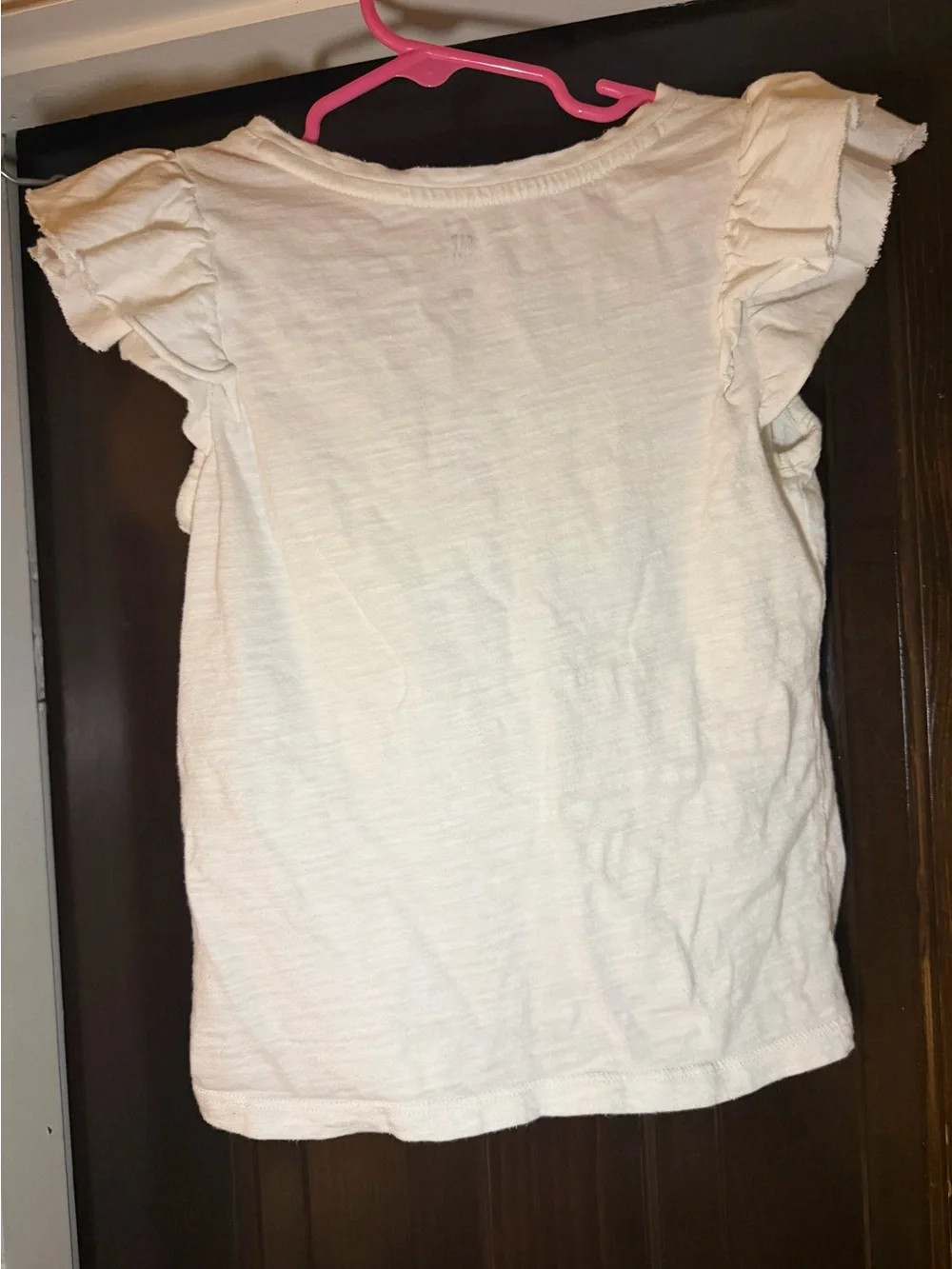 GAP Cream Ruffle Sleeve Tee